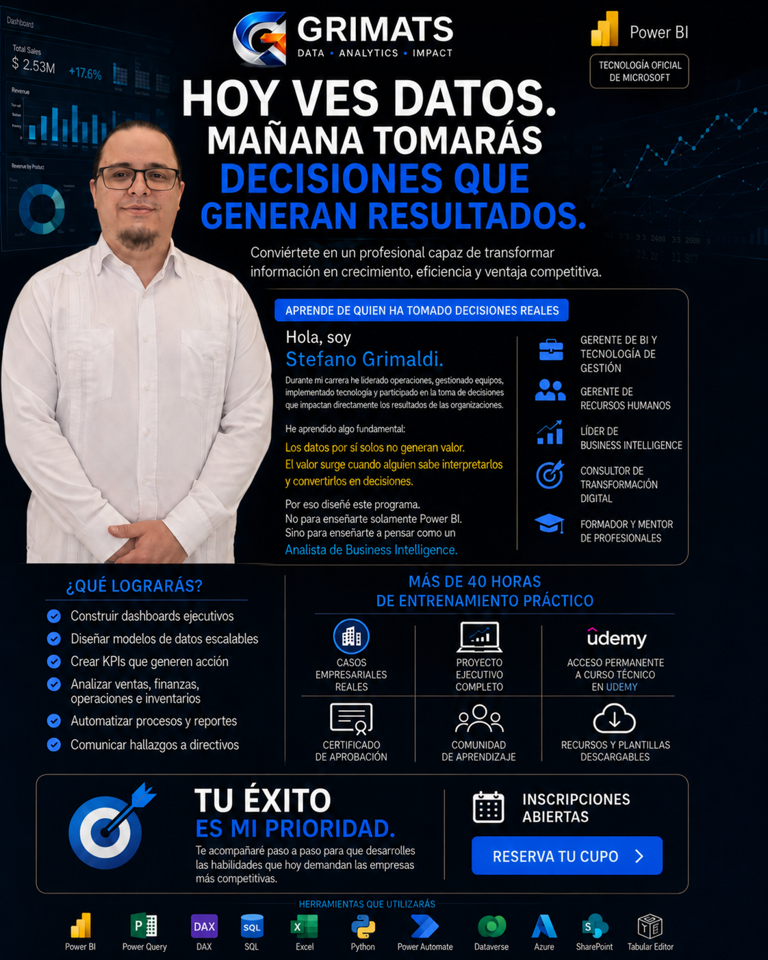 Afiche Curso de Analista de Inteligencia de Negocios